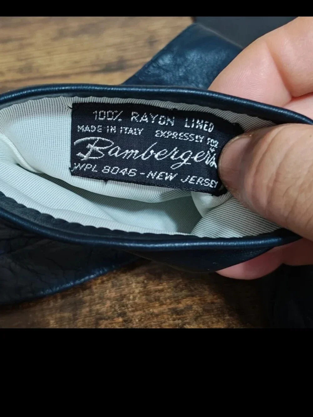 1950s/60’s Bamberger’s New Jersey Dark Navy Blue Long Leather Gloves.